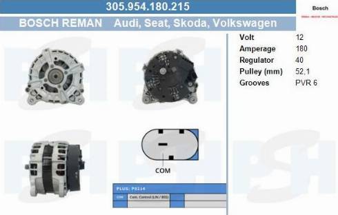 PSH 305.954.180.215 - Generator / Alternator aaoparts.ro