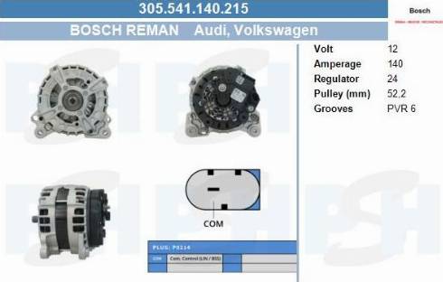 PSH 305.541.140.215 - Generator / Alternator aaoparts.ro