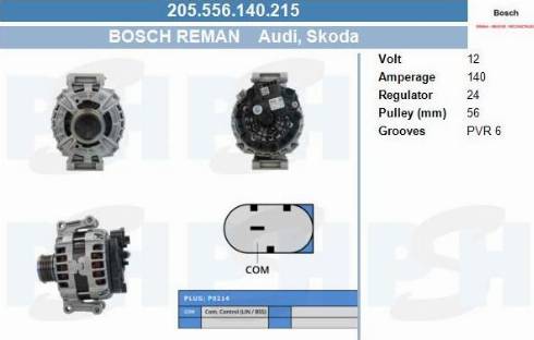 PSH 205.556.140.215 - Generator / Alternator aaoparts.ro