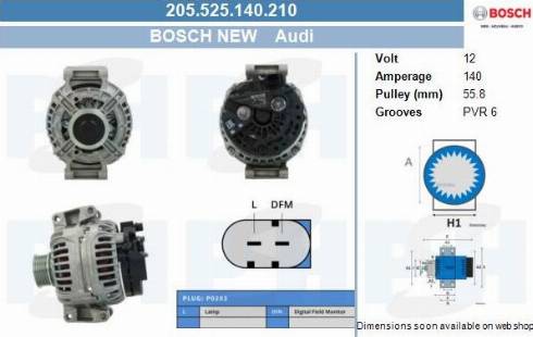 PSH 205.525.140.210 - Generator / Alternator aaoparts.ro
