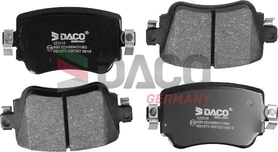 DACO Germany 323316 - Set placute frana,frana disc aaoparts.ro
