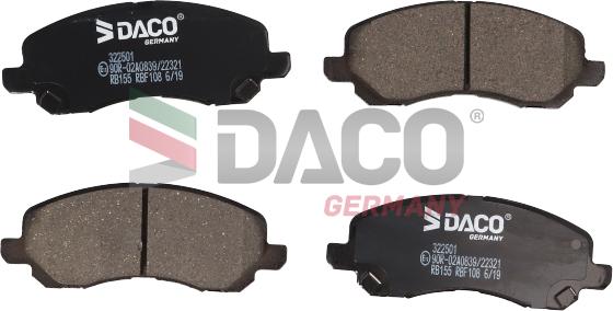 DACO Germany 322501 - Set placute frana,frana disc aaoparts.ro