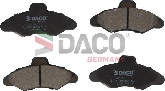 DACO Germany 322518 - Set placute frana,frana disc aaoparts.ro