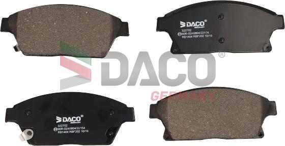 DACO Germany 322702 - Set placute frana,frana disc aaoparts.ro