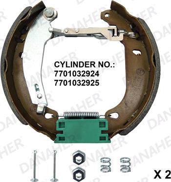 Danaher 210.00.10485A - Set saboti frana aaoparts.ro
