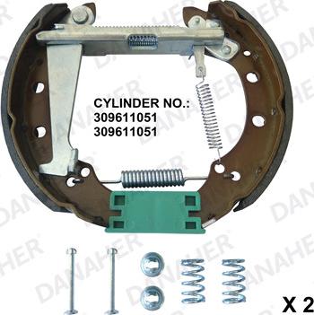 Danaher 210.00.10127 - Set saboti frana aaoparts.ro