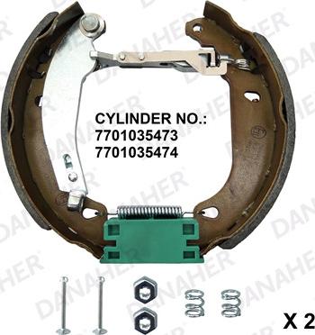 Danaher 210.03.10485A - Set saboti frana aaoparts.ro