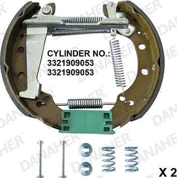 Danaher 210.01.10127A - Set saboti frana aaoparts.ro