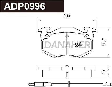Danaher ADP0996 - Set placute frana,frana disc aaoparts.ro