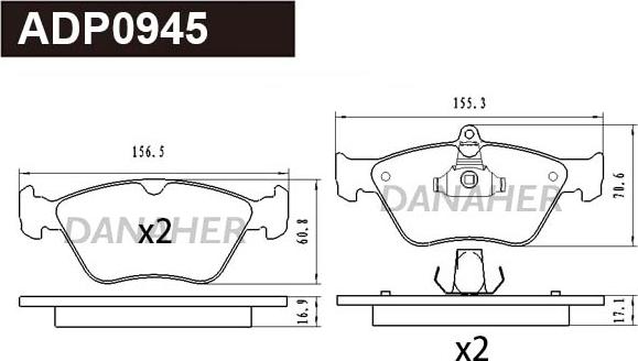 Danaher ADP0945 - Set placute frana,frana disc aaoparts.ro
