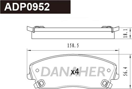 Danaher ADP0952 - Set placute frana,frana disc aaoparts.ro