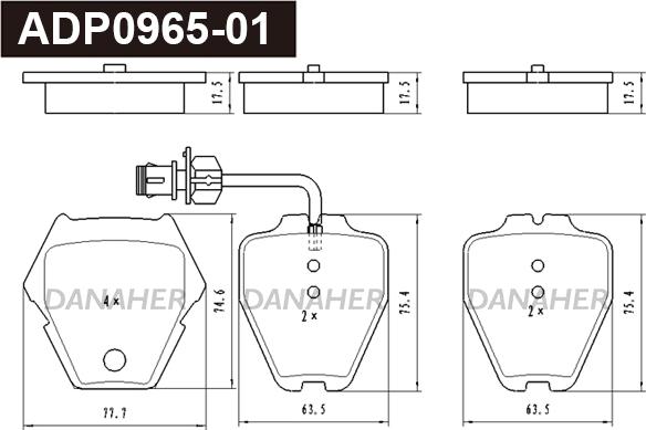 Danaher ADP0965-01 - Set placute frana,frana disc aaoparts.ro