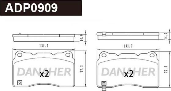 Danaher ADP0909 - Set placute frana,frana disc aaoparts.ro