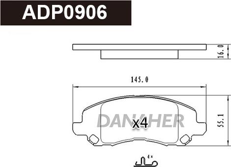 Danaher ADP0906 - Set placute frana,frana disc aaoparts.ro