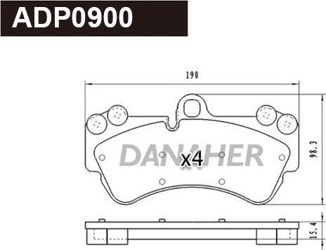 Danaher ADP0900 - Set placute frana,frana disc aaoparts.ro