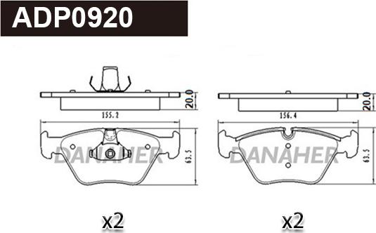 Danaher ADP0920 - Set placute frana,frana disc aaoparts.ro