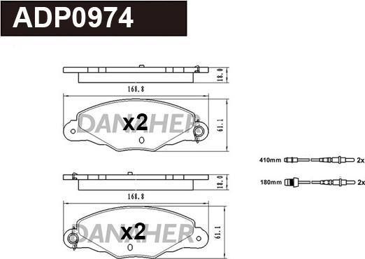 Danaher ADP0974 - Set placute frana,frana disc aaoparts.ro
