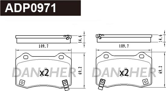 Danaher ADP0971 - Set placute frana,frana disc aaoparts.ro
