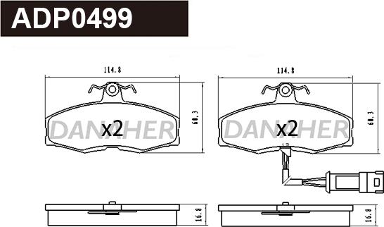 Danaher ADP0499 - Set placute frana,frana disc aaoparts.ro