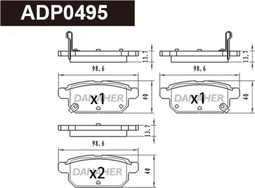 Danaher ADP0495 - Set placute frana,frana disc aaoparts.ro