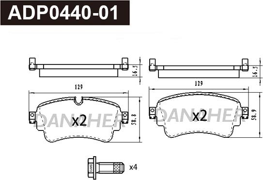 Danaher ADP0440-01 - Set placute frana,frana disc aaoparts.ro