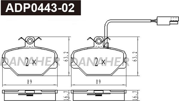 Danaher ADP0443-02 - Set placute frana,frana disc aaoparts.ro