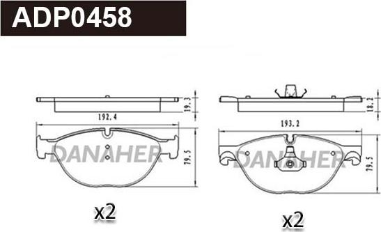 Danaher ADP0458 - Set placute frana,frana disc aaoparts.ro