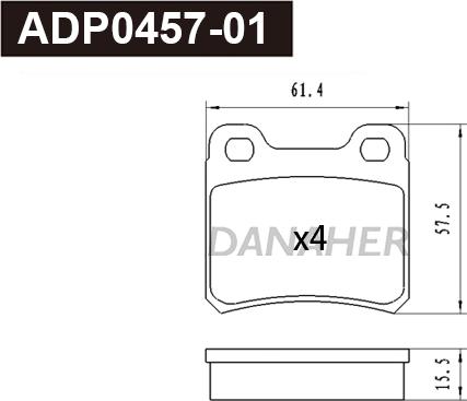 Danaher ADP0457-01 - Set placute frana,frana disc aaoparts.ro