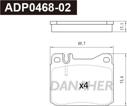 Danaher ADP0468-02 - Set placute frana,frana disc aaoparts.ro