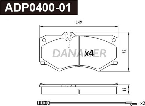 Danaher ADP0400-01 - Set placute frana,frana disc aaoparts.ro