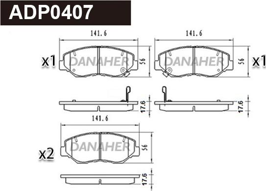 Danaher ADP0407 - Set placute frana,frana disc aaoparts.ro