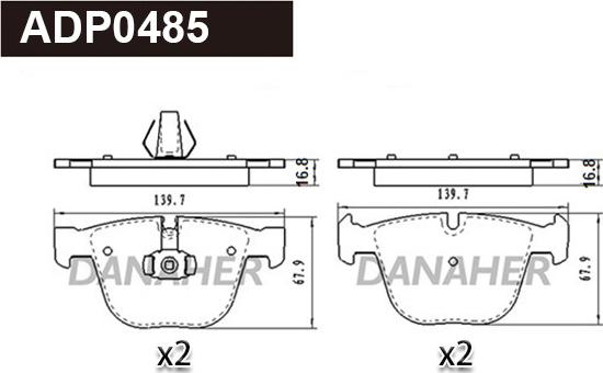 Danaher ADP0485 - Set placute frana,frana disc aaoparts.ro