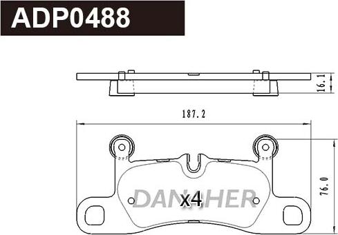 Danaher ADP0488 - Set placute frana,frana disc aaoparts.ro