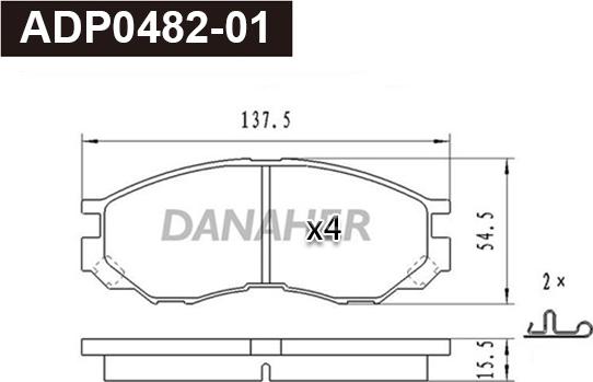 Danaher ADP0482-01 - Set placute frana,frana disc aaoparts.ro