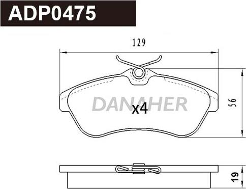 Danaher ADP0475 - Set placute frana,frana disc aaoparts.ro