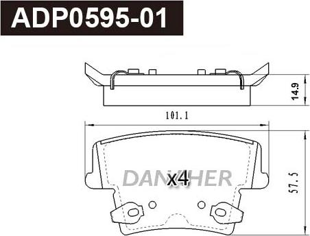 Danaher ADP0595-01 - Set placute frana,frana disc aaoparts.ro