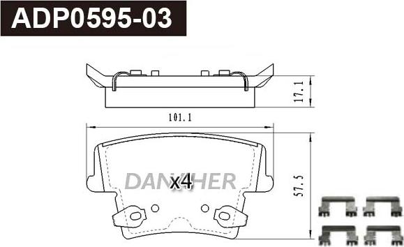 Danaher ADP0595-03 - Set placute frana,frana disc aaoparts.ro