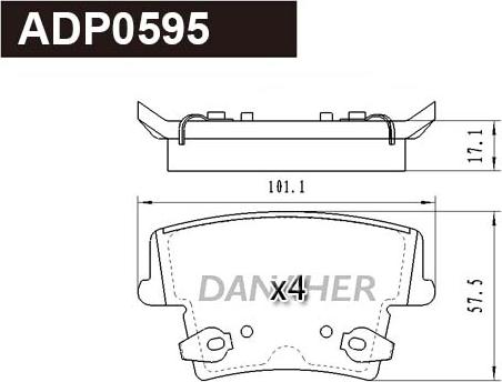 Danaher ADP0595 - Set placute frana,frana disc aaoparts.ro
