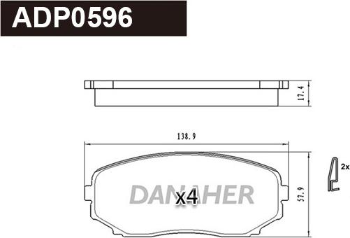 Danaher ADP0596 - Set placute frana,frana disc aaoparts.ro