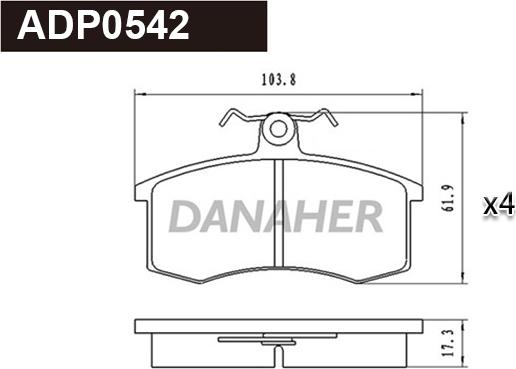 Danaher ADP0542 - Set placute frana,frana disc aaoparts.ro