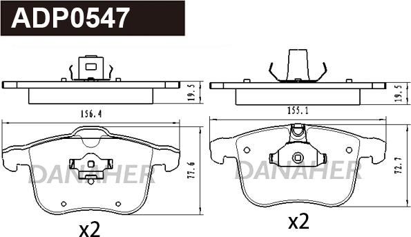 Danaher ADP0547 - Set placute frana,frana disc aaoparts.ro