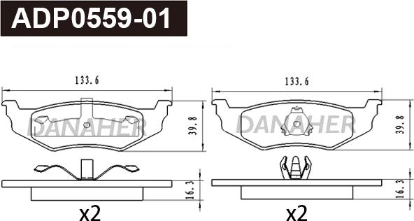 Danaher ADP0559-01 - Set placute frana,frana disc aaoparts.ro