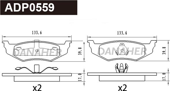 Danaher ADP0559 - Set placute frana,frana disc aaoparts.ro