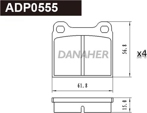 Danaher ADP0555 - Set placute frana,frana disc aaoparts.ro