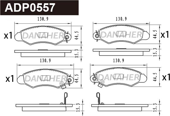 Danaher ADP0557 - Set placute frana,frana disc aaoparts.ro