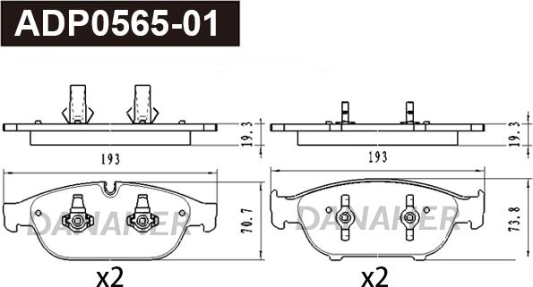 Danaher ADP0565-01 - Set placute frana,frana disc aaoparts.ro