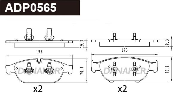 Danaher ADP0565 - Set placute frana,frana disc aaoparts.ro