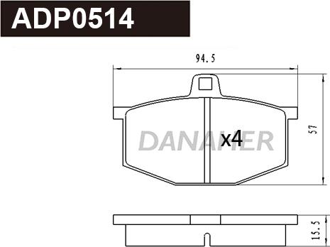 Danaher ADP0514 - Set placute frana,frana disc aaoparts.ro