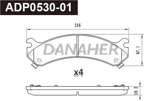 Danaher ADP0530-01 - Set placute frana,frana disc aaoparts.ro