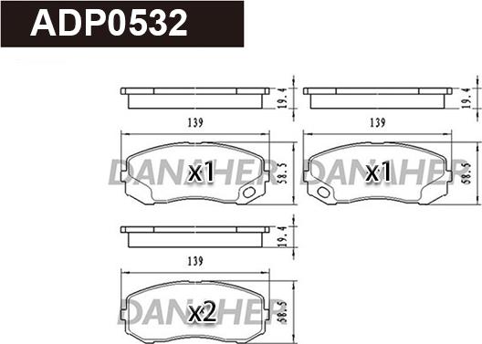 Danaher ADP0532 - Set placute frana,frana disc aaoparts.ro